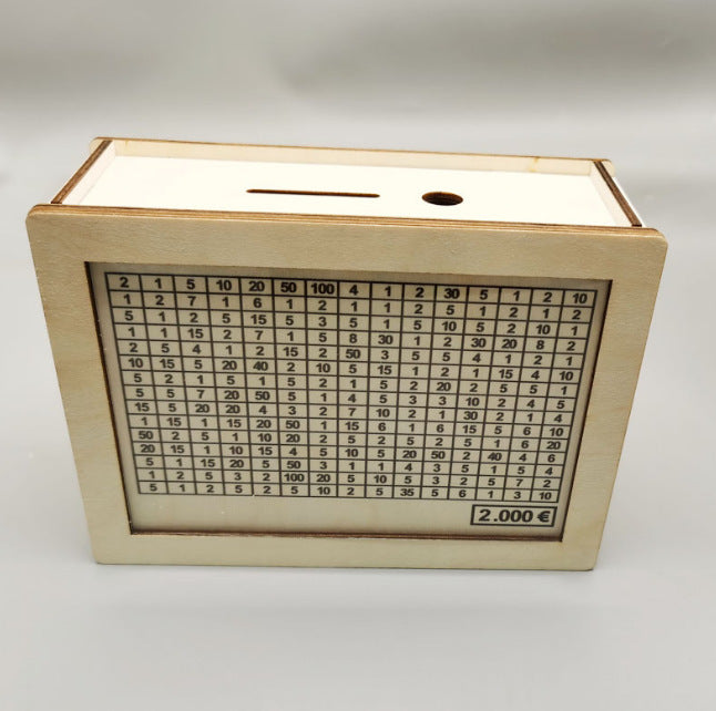 Wooden Money Box with Counter
