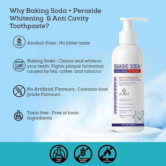 Zorba Baking Soda Multi-White Toothpaste 100ML