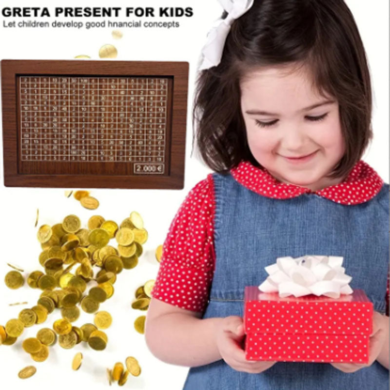 Wooden Money Box with Counter
