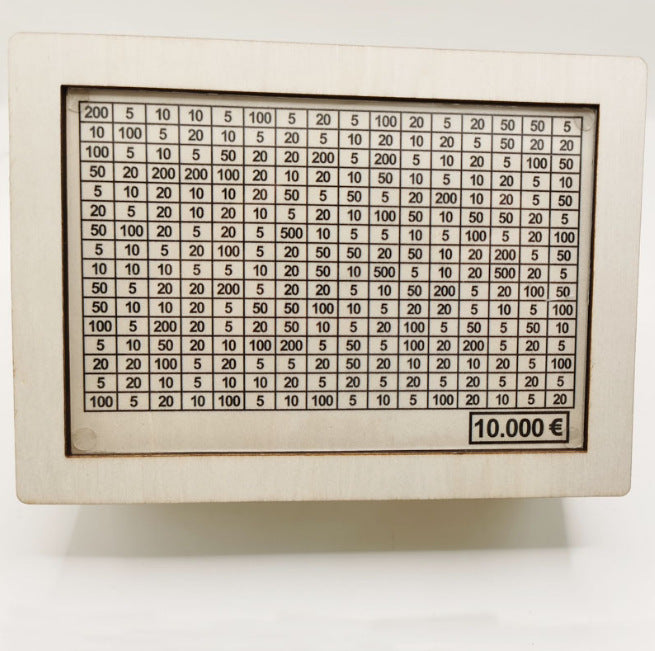 Wooden Money Box with Counter