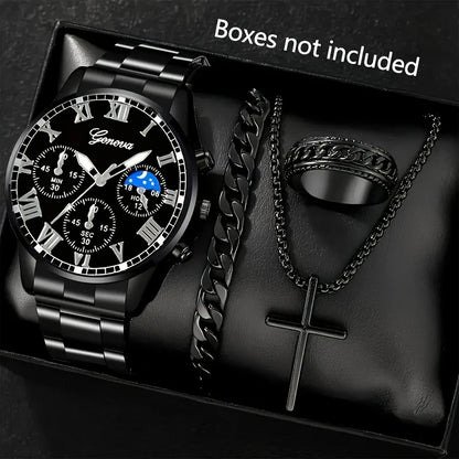 Men's watch cross necklace