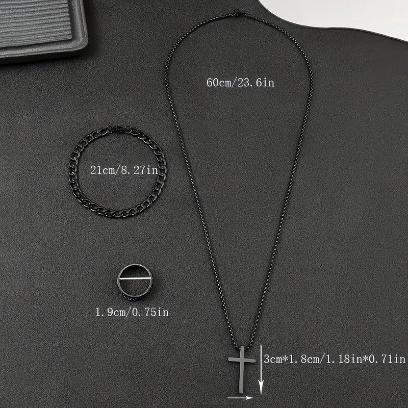 Men's watch cross necklace
