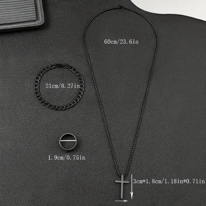 Men's watch cross necklace