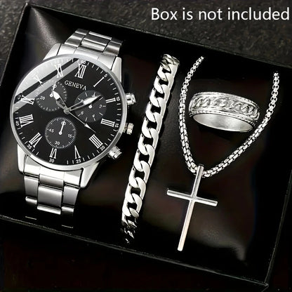 Men's watch cross necklace
