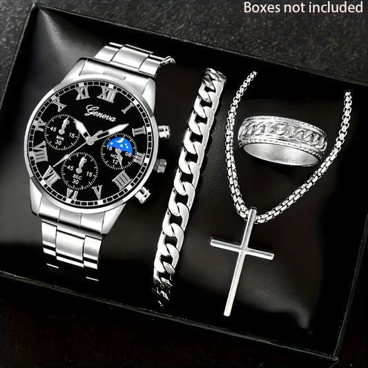 Men's watch cross necklace