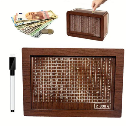 Wooden Money Box with Counter