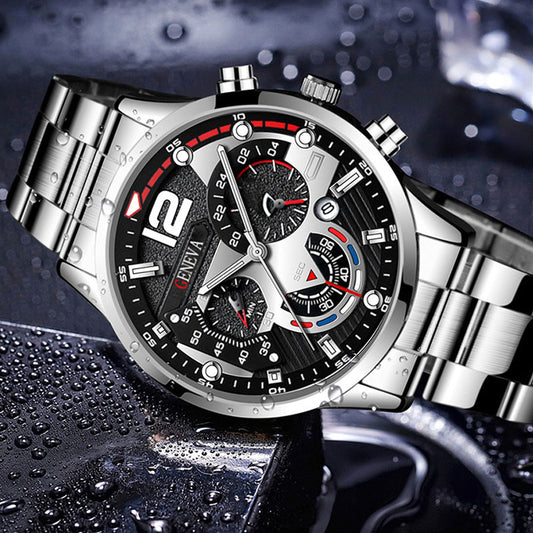 Men's FashionBusiness Watch Pointer with Calendar Quartz Watch Pointer Type
