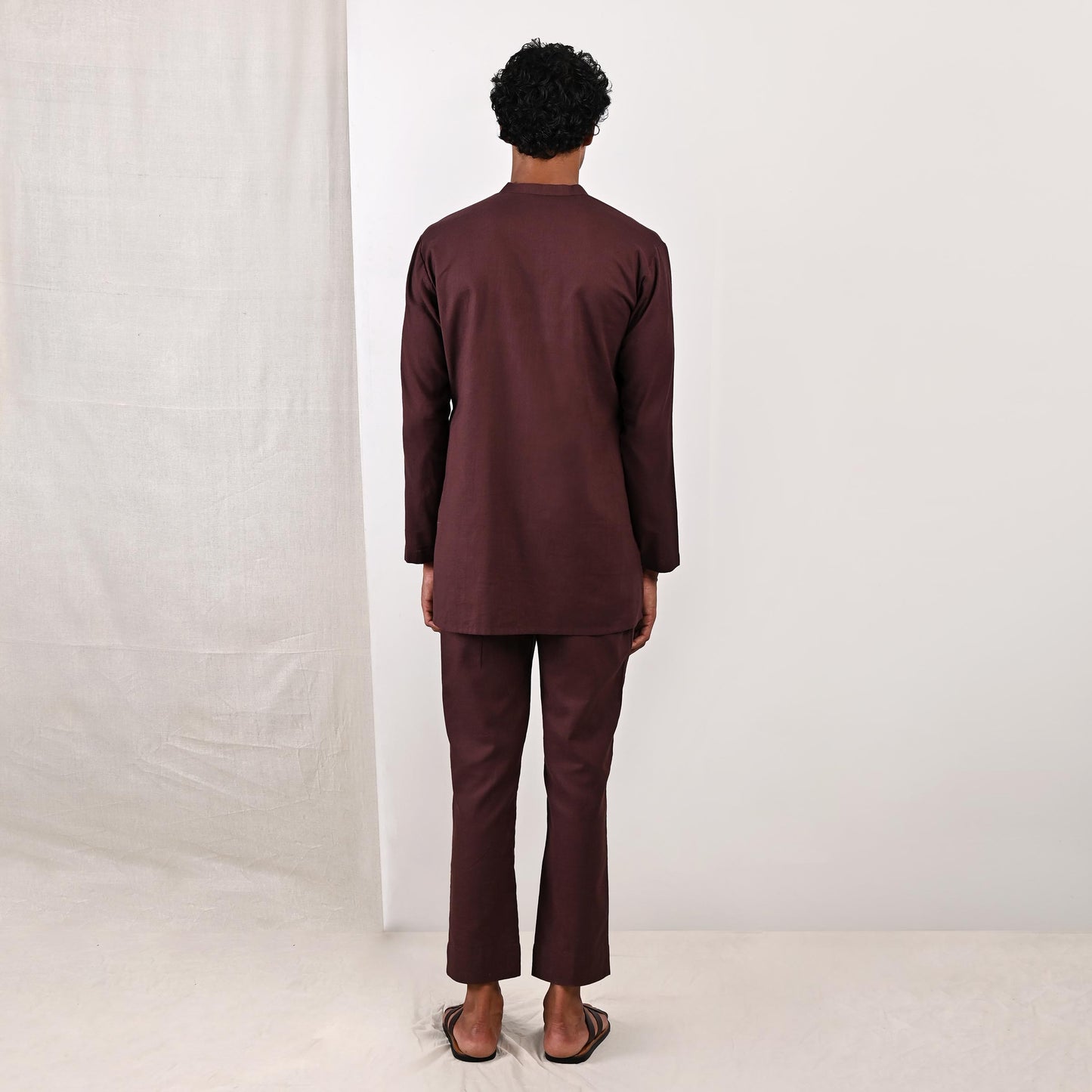 Beckett - Dark Mahogany Short Kurta Set-4