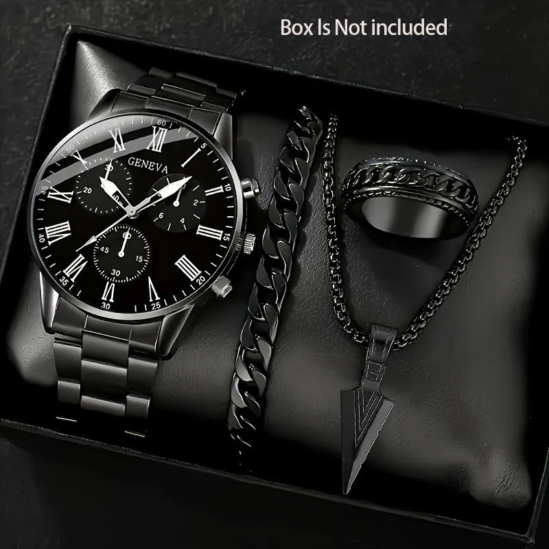 Men's watch cross necklace