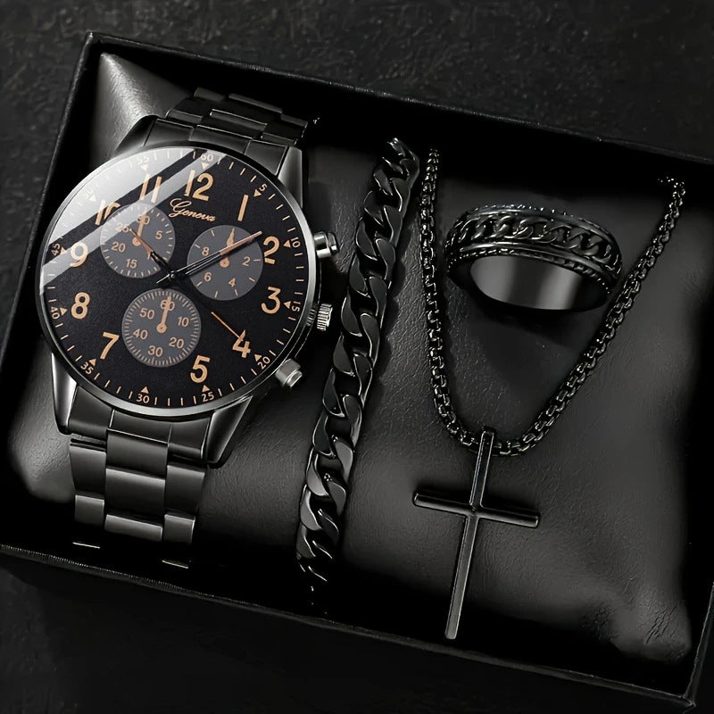 Men's watch cross necklace