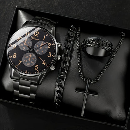 Men's watch cross necklace