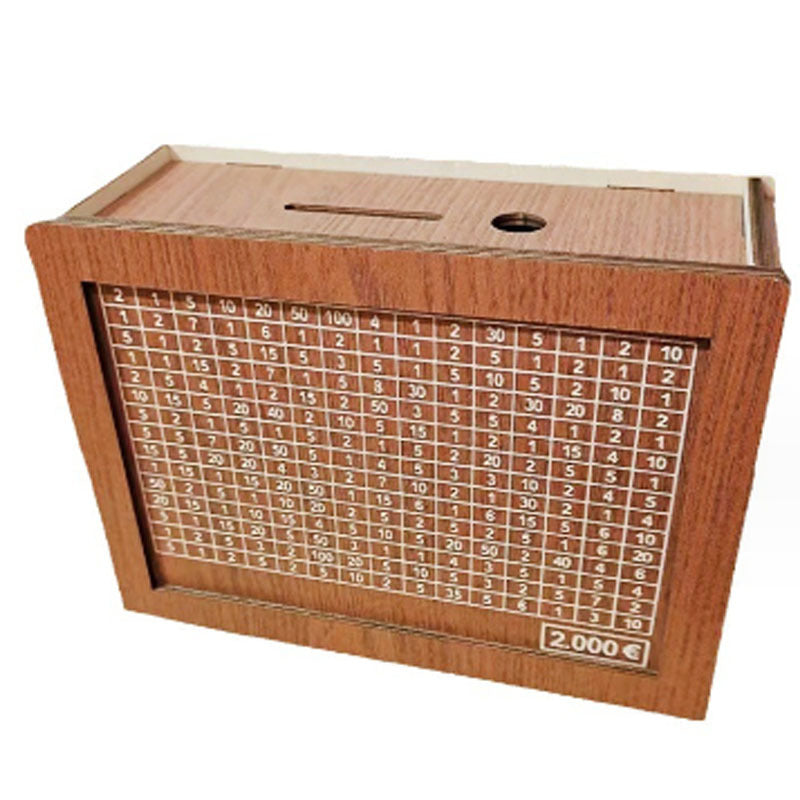 Wooden Money Box with Counter